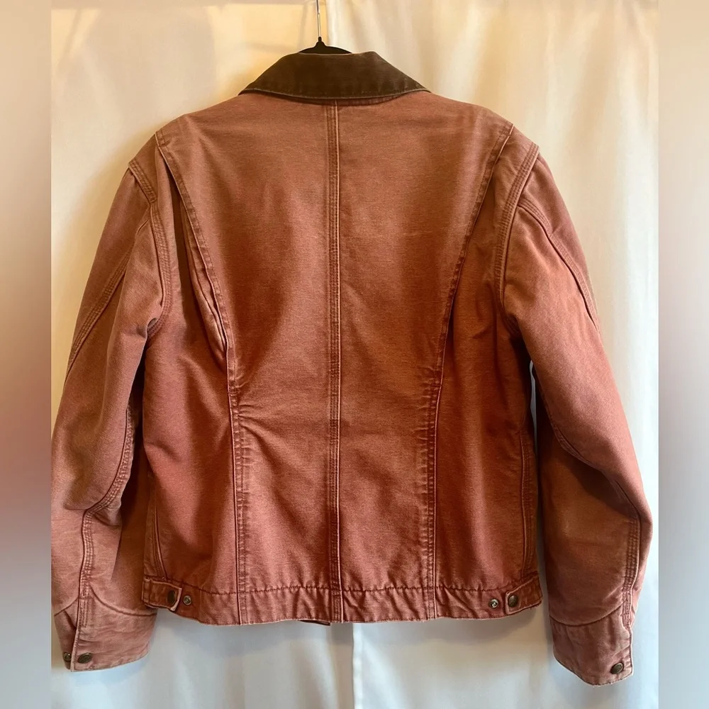 Vintage Carhartt Detroit Jacket Women’s Large/Reg Rose Rare Color WJ097 VRS - Picture 13 of 16